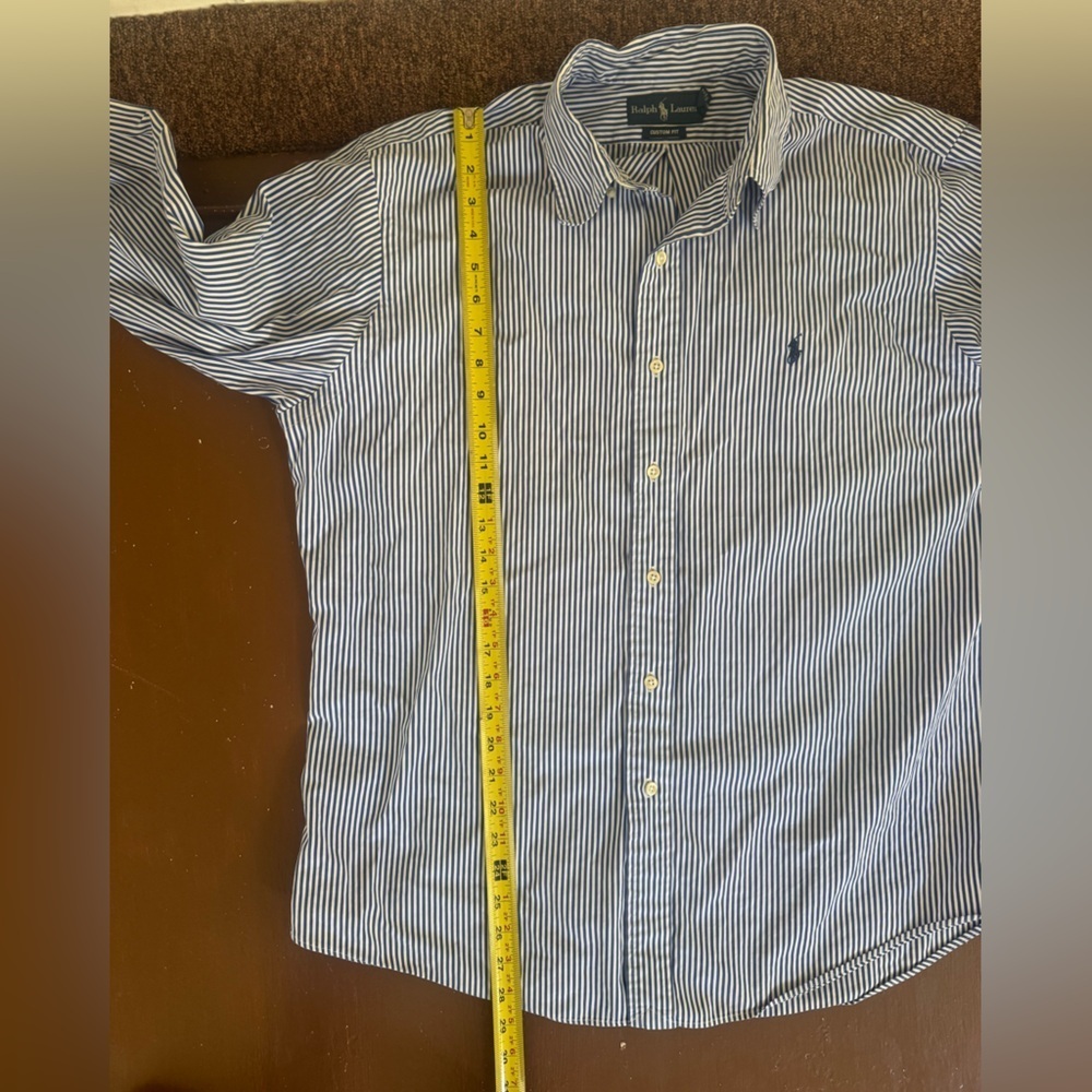 Ralph Lauren Blue and White Striped Button Down Shirt - Men’s XL - Picture 8 of 8